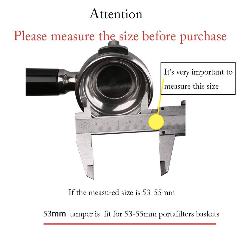 omgogo Stainless Steel Coffee Tamper 53mm Barista Espresso Base Coffee Bean Press - Image 3